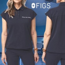 FIGSPRO Women's Technical Pique Drop Shoulder Sleeveless Polo Navy S