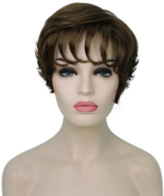 Ginger - Straight Kanekalon Synthetic Fiber Full Wig, 1.5 -5.5 in, Light Brown