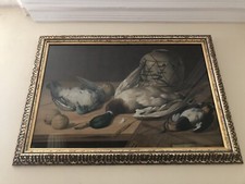 William Cruikshank Gioco Caccia Uccellini Acquerello Quadro Scena di Campagna