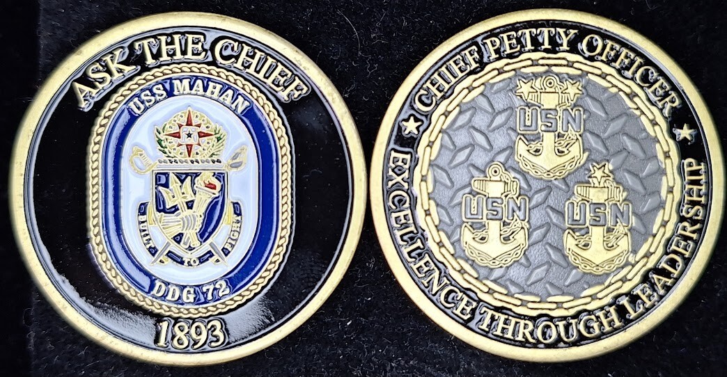 DDG-72 USS Mahan CPO Chief Navy Challenge Coin
