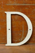 Vintage Metal Letter  D  8  Tall Cast Aluminum Industrial Farmhouse Decor TFC