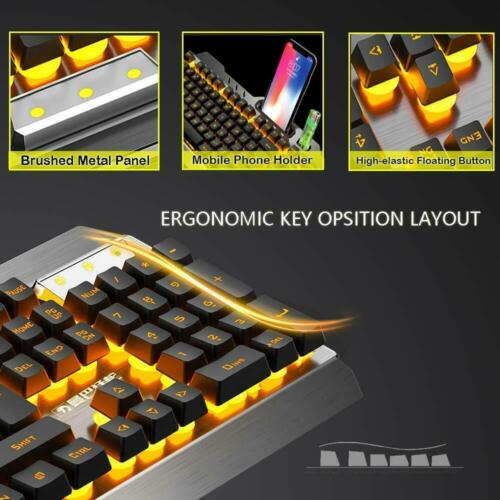 Set mouse tastiera da gioco ricaricabile sensazione meccanica LED arcobaleno - Foto 7 di 15