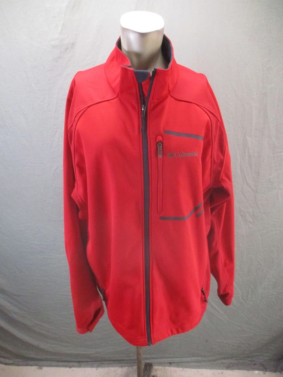 Columbia OMNI-WIND Size XL Men Full Zip Stand Collar Pocket Softshell Jacket 249