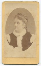 WOMAN IN FUR TRIMMED TOP.  CDV. TROY, N.Y.
