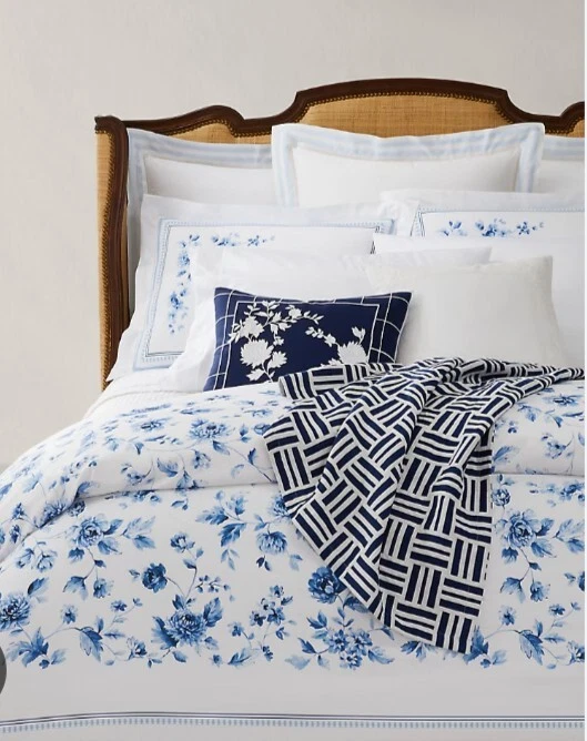 Edredón Ralph Lauren Whitlow Completo/Queen Nuevo con Etiquetas Azul y Blanco Precio de venta sugerido por el fabricante $500😍 Foto 4 de 4