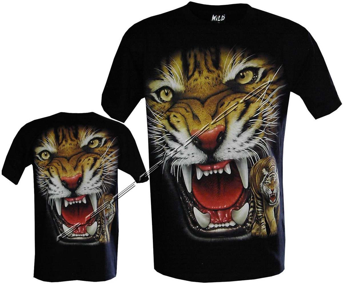 Bengal Tiger Roaring Panthera Discharge T-Shirt A90 Size M-XXL