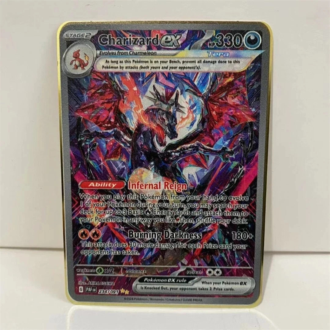 Pokemon Metal Card Charizard EX Fullart Obsidian Flames CARTA IN METALLO 