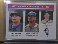 2025 Topps Heritage - League Leaders José Berríos, Tarik Skubal, Seth Lugo #200