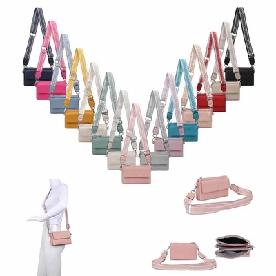 ITALYSHOP24 DAMEN TASCHE Crossbody Umhängetasche Schultertasche Handytasche Geldbörse Reise