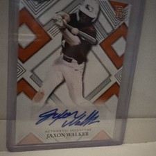 2023 Leaf Perfect Game Jaxon Walker Orange Blank Back BA-JW1 RC Auto 1/1