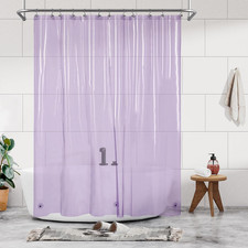 Shower Curtain Liner - Premium Clear Lavender PEVA Shower Liner with 3 Magnets a