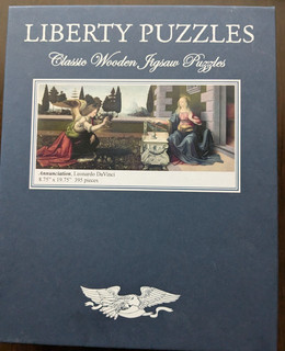 Liberty Wooden Jigsaw Puzzle Annunciation Leonardo DiVinci 395pc Retired