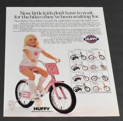 1983 Print Ad First Bikes Huffy Training Wheels Girl America's First Choice Byc