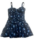 Cute One-Piece Floral Swim Dress Navy Blue Women’s Size Medium — photo 1