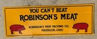 Robinson’s Meats Meat Packing Hogs Sign Embossed