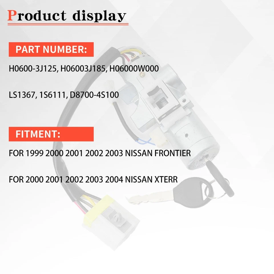 Novo conjunto de cilindros de trava de ignição H0600-3J125 para Nissan Xterra 2000 2001 2002-2004 - Imagem 4 de 4