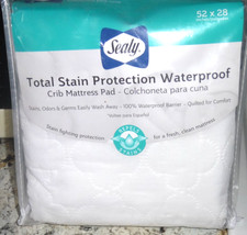 SEALY Waterproof Fitted Crib Mattress pad 52x28  NEW 