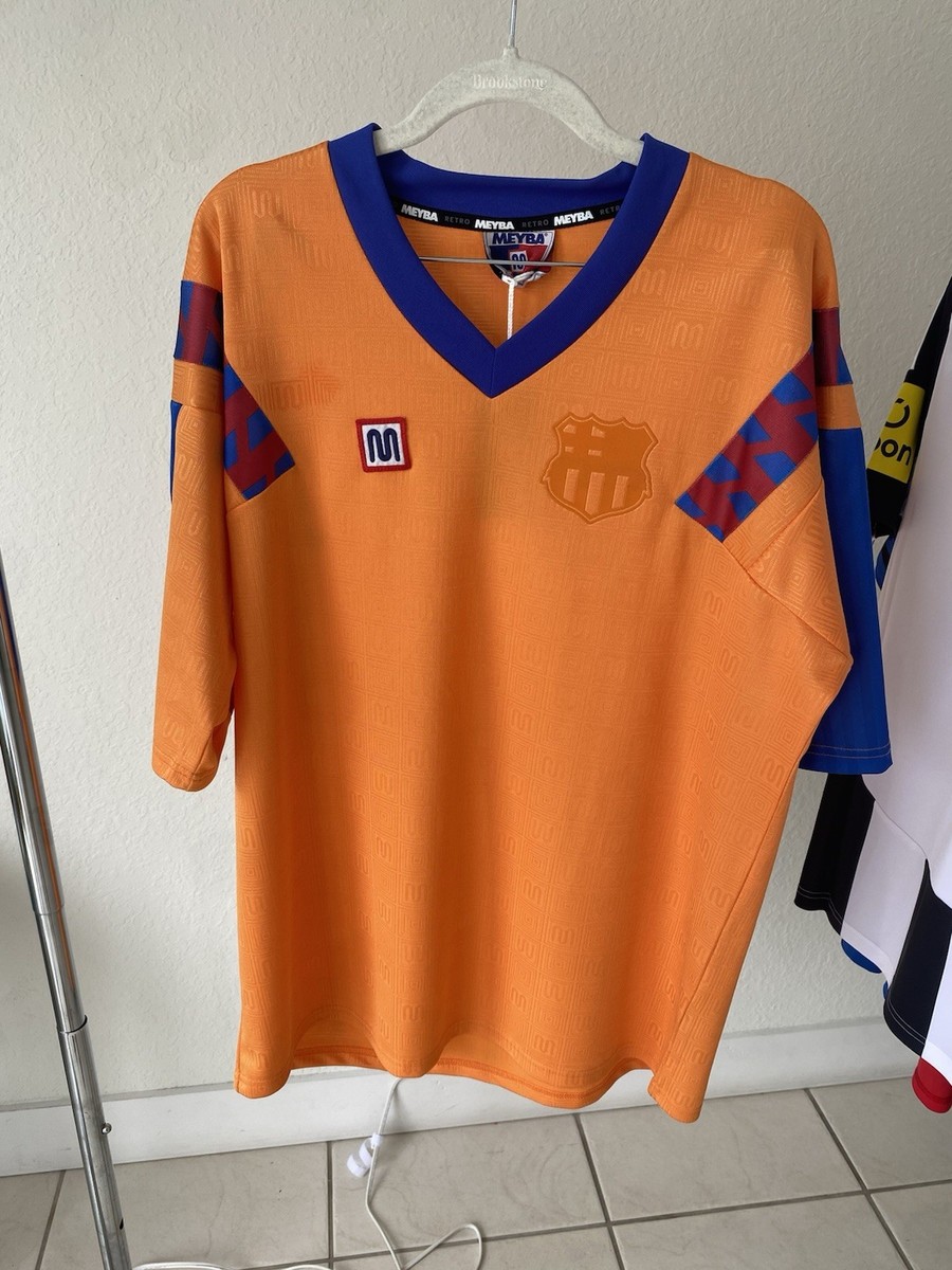 Barcelona 1992 Wembley Meyba Retro Orange Soccer Jersey | eBay