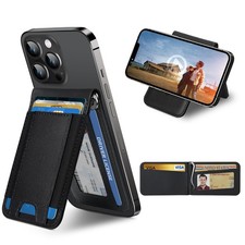 for Magsafe Wallet with Money Clip, Adjustable Stand and Open ID Window, Magn...
