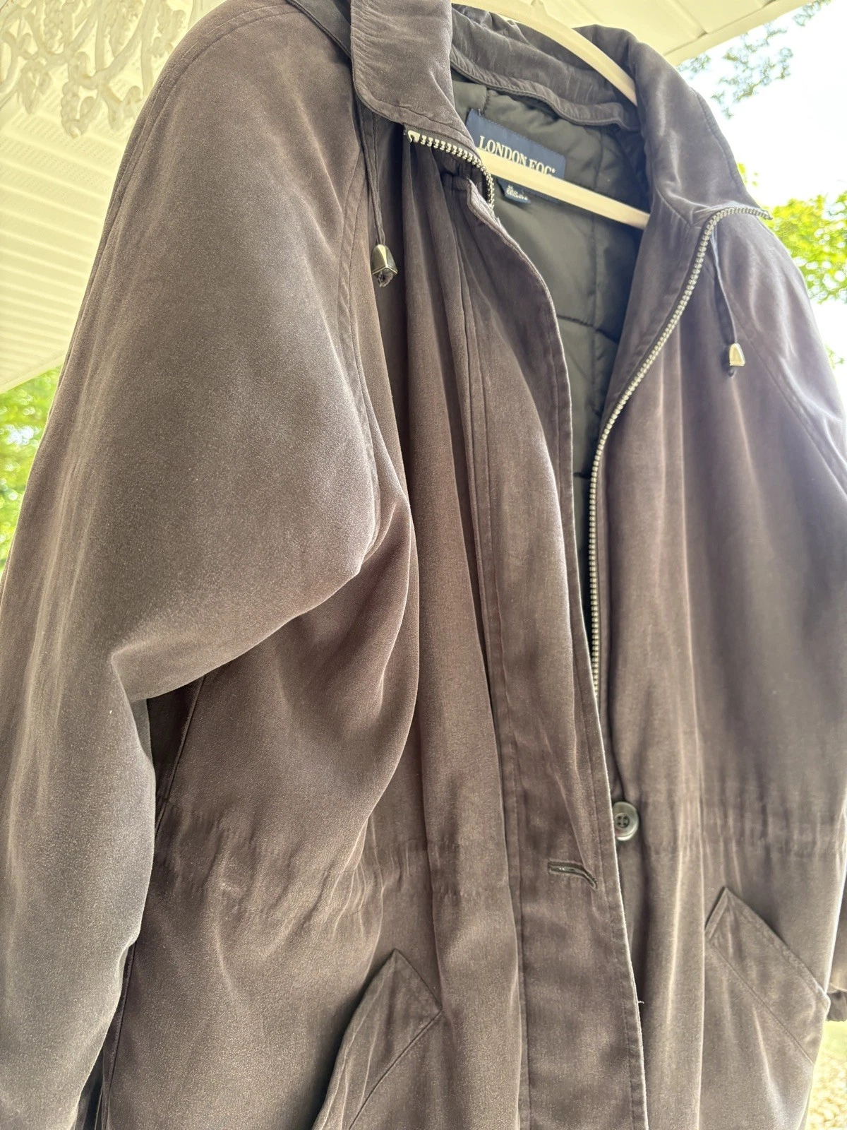 REDUCED!! LONDON FOG Medium Gray Hoodie Jacket Coat Removable Lining FREE SH