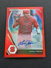 2021 Panini Prizm Draft Picks LUCA TRESH Red Prizm Auto /50 North Carolina State