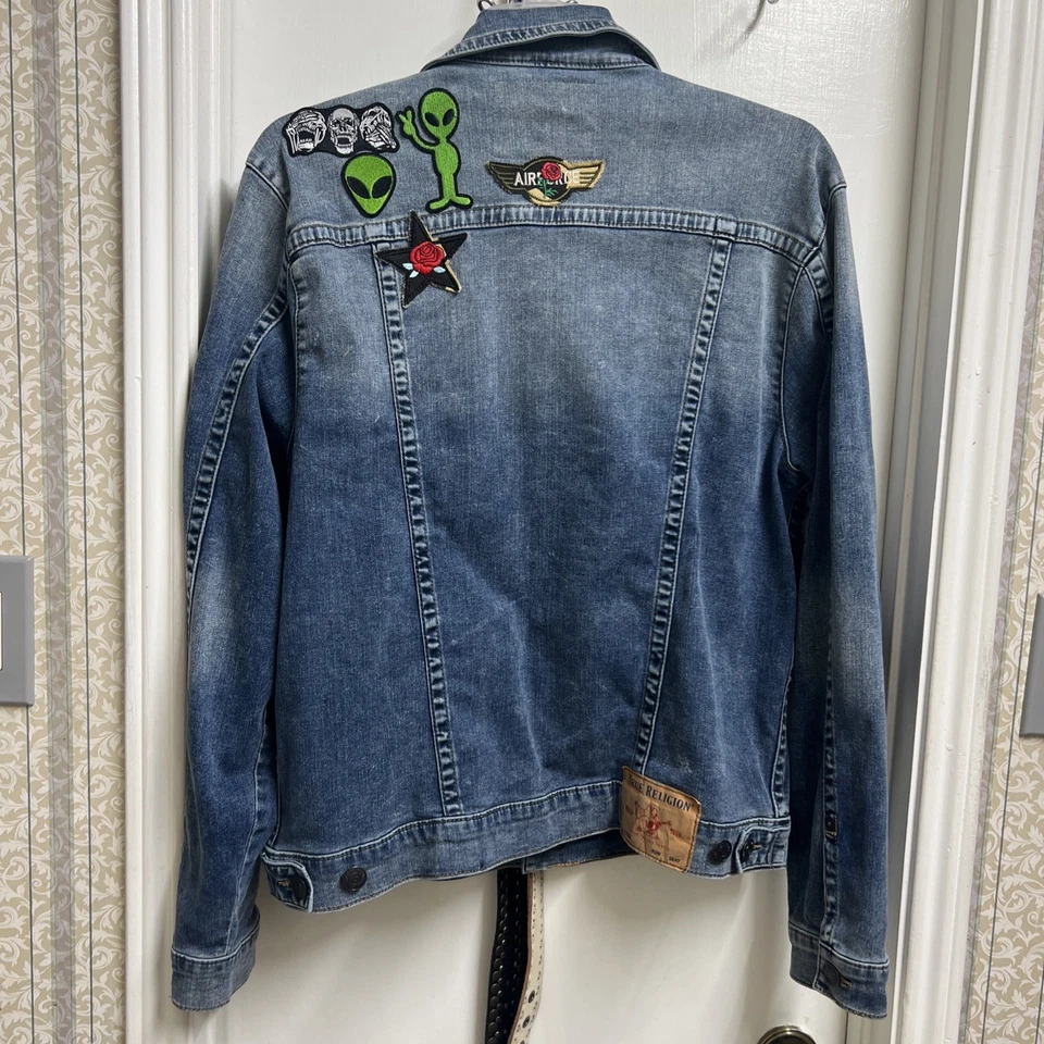 Chaqueta de camionero de mezclilla True Geligion para hombre talla XL Foto 3 de 4