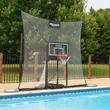 Pool Basketball Hoop with Backstop - Adjustable Poolside Basketball Goal with 10