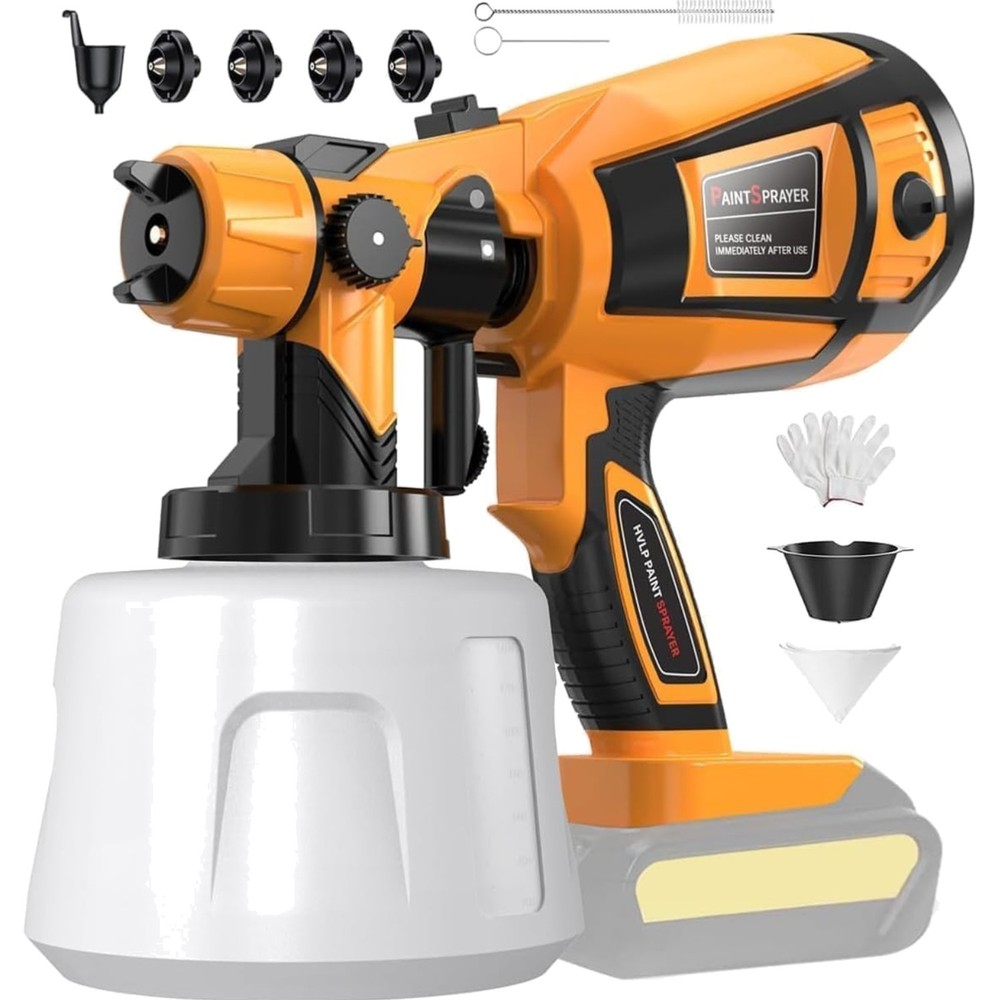 Cordless Electric Paint Sprayer 1400ml Adjustable Flow for Furniture Cabinets...
