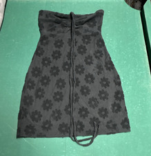 American Eagle Strapless Floral Bodycon Mini Dress, Gray/Black, Tie, Women S