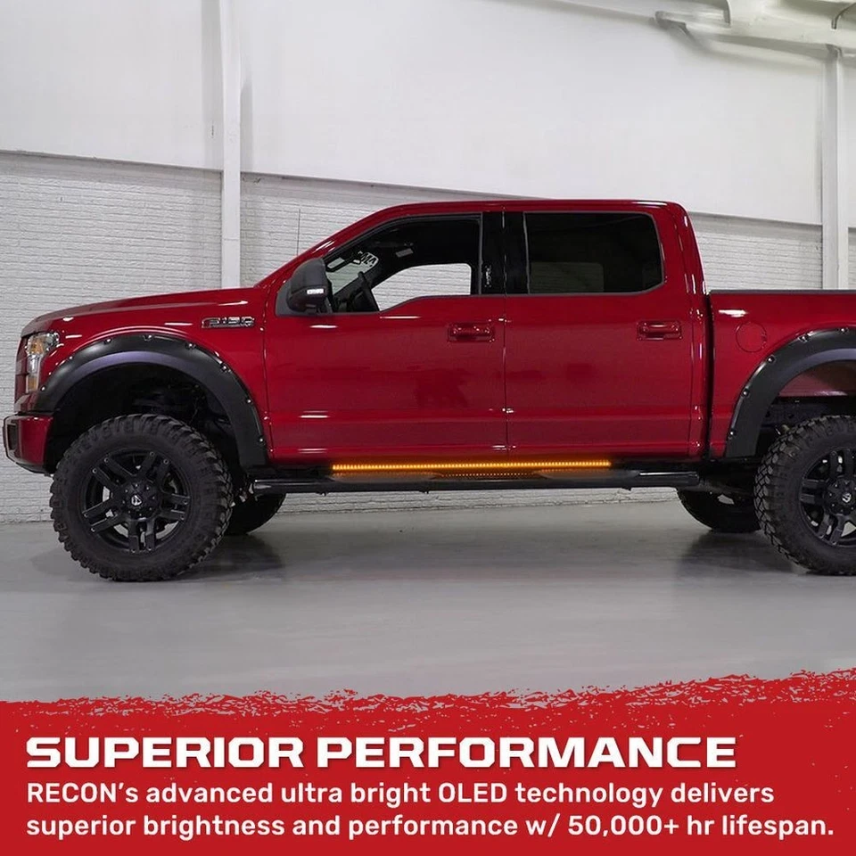 Recon 26414X Big Rig Ice 62" LED barras de luz laterales blancas/ámbar Foto 2 de 4