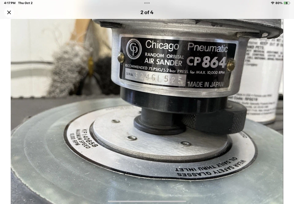 Chicago Pneumatic 864 Air Sander 10,000 RPM Pneumatic Tool Tested & Working - Image 2 of 4