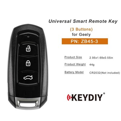 KEYDIY KD ZB45-3 Universal Smart Remote Key 3 Buttons for Geely Style