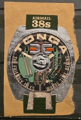 Tonga Used Scott C118 Where Time Begins 1972 F Airmail Die-cut On Piece Self Adh