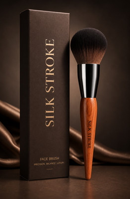 SILK STROKE Luxury Face Powder Brush Ultra Soft Dense Makeup Setting Brush