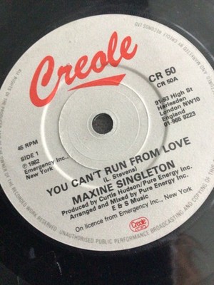 Maxine Singleton You cant run from love 7'' 45 vinyl rare vg plus