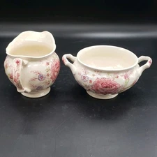 Vintage Johnson Bros. Rose Chintz Cream & Sugar