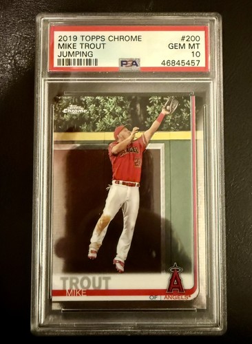 2019 Topps Chrome Mike Trout Jumping # 200  PSA 10 Gem Mint