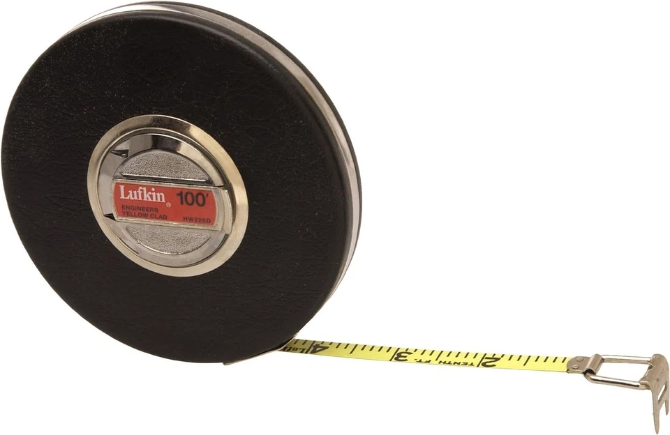 Crescent 3/8" x 100' Engineer's Yellow Clad Tape Measure - Durable & Accurate - Image 2 of 2