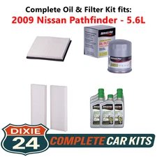 2009 Nissan Pathfinder 5.6L Complete Air, Oil & Cabin Filter Kit (5W-30)