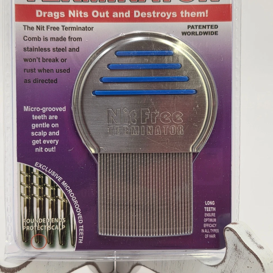 Nit Free Terminator Stainless Steel Lice Comb Professional Nit & Egg Remover NEW - Image 3 of 4