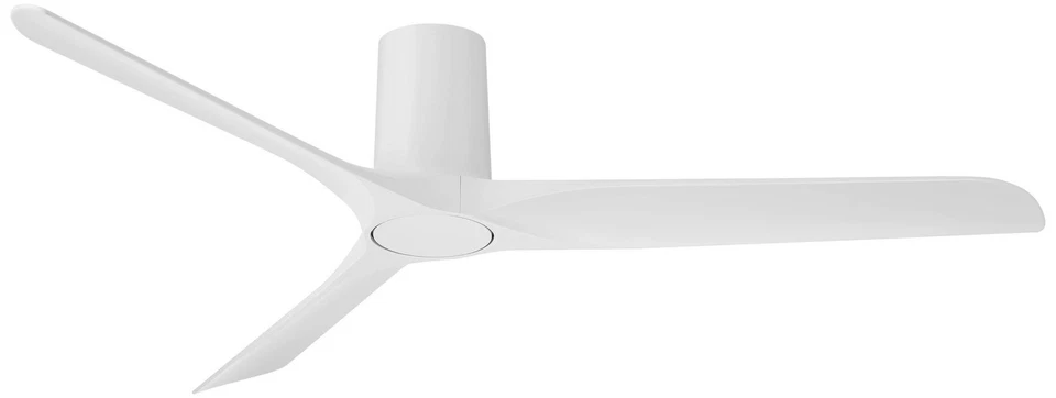 52" Casa Vieja Zebec White Hugger Ceiling Fan with Remote Control - Image 2 of 4