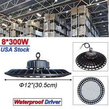 8 Pack LED UFO Shop Lights 300W Warehouse Garage Commercial High Bay Led Lights