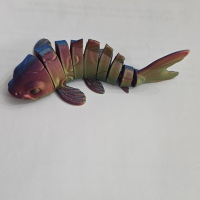 Articulated Koi Fish Educational Toy 6 inches Blue-green-pink  Ages 4-11 