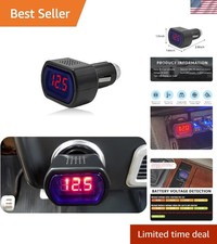 Portable Battery Voltage Tester for 12V/24V Vehicles - High Precision Display