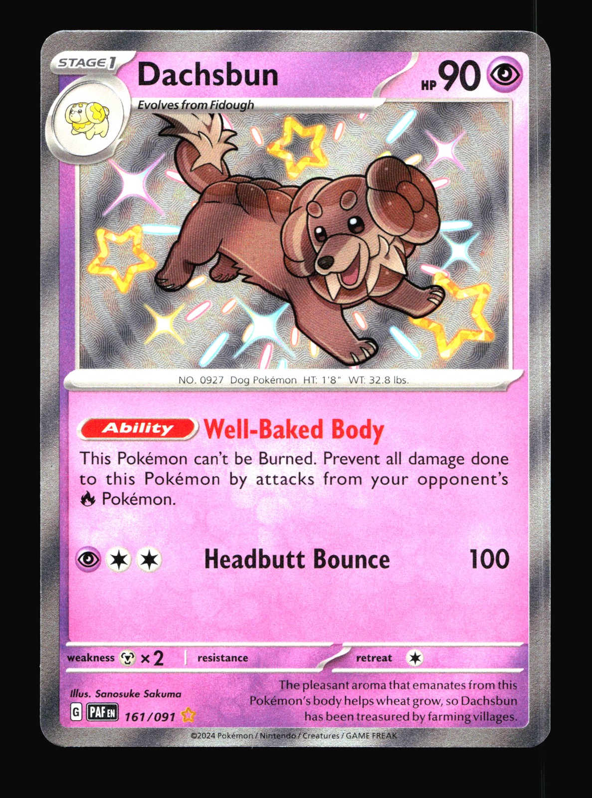 Dachsbun SV: Paldean Fates #161/091 Uncommon Pokemon Card T2-1041