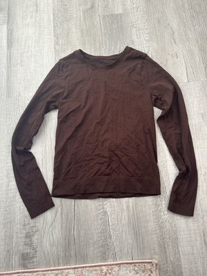Athleta Seamless Athletic Activewear Long Sleeve Brown Top - Size Small 
