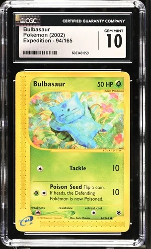 CGC 10 Bulbasaur 94/165 Expedition Pokemon 2002