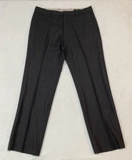 Banana Republic Pants Mens 35x32 Pinstripe Wool Blend Tailored Slim Fit Gray