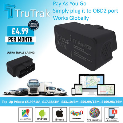 TruTrak TT Pro020 GPS Tracker 4G OBD - Echtzeit Auto Van Fahrzeug Tracker - PAYG