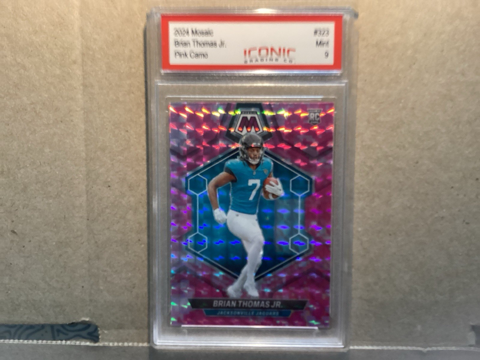 2024 Panini Mosaic - Rookies Brian Thomas Jr. #323 Camo Pink Mosaic Prizm (RC)